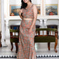 Miravan Women's Brown Floral Printed Crop Top And Skirt Co-Ord Set - Swadesiicart