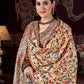 Aayaa Designer Winter Collection Printed Saree With Shawl - Multi Color