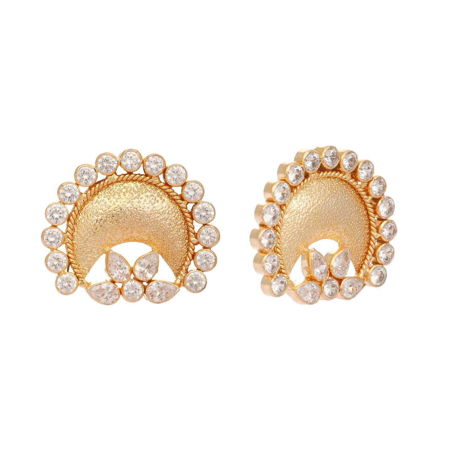 Nuyug 22K Gold Plated Crescent Glow Earrings | Swadesiicart