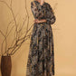 Juniper Women Black Chiffon Printed Flared Dress | Swadesiicart