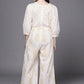 Ahalyaa Off White Printed Basic Jumpsuit - Swadesiicart