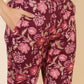 Janasya Women's Purple Cotton Floral Printed Casual Straight Kurta Set | Swadesiicart