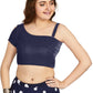 Aastha Fashion Women's Women's Navy Blue Velvet Solid Readymade Blouse