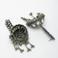 NVR Women's Silver Plated Mirror Work Oxidised Contemporary Jhumka Earrings | Swadesiicart