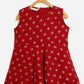Ahalyaa Maroon Georgette Gold Foil Print Kids Peplum style Kurta Sharara Set With Dupatta For Girls | Swadesiicart