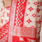 Shree Shyam Fashion Linen Cotton Red & White Saree