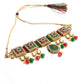 Mominos Fashion Johar Kamal Gold-Polished Brass Finish Meena & Pearls Work Choker For Women | Swadesiicart