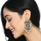 Mominos Fashion Johar Kamal Ganesh Design Silver Color Earrings - Swadesiicart