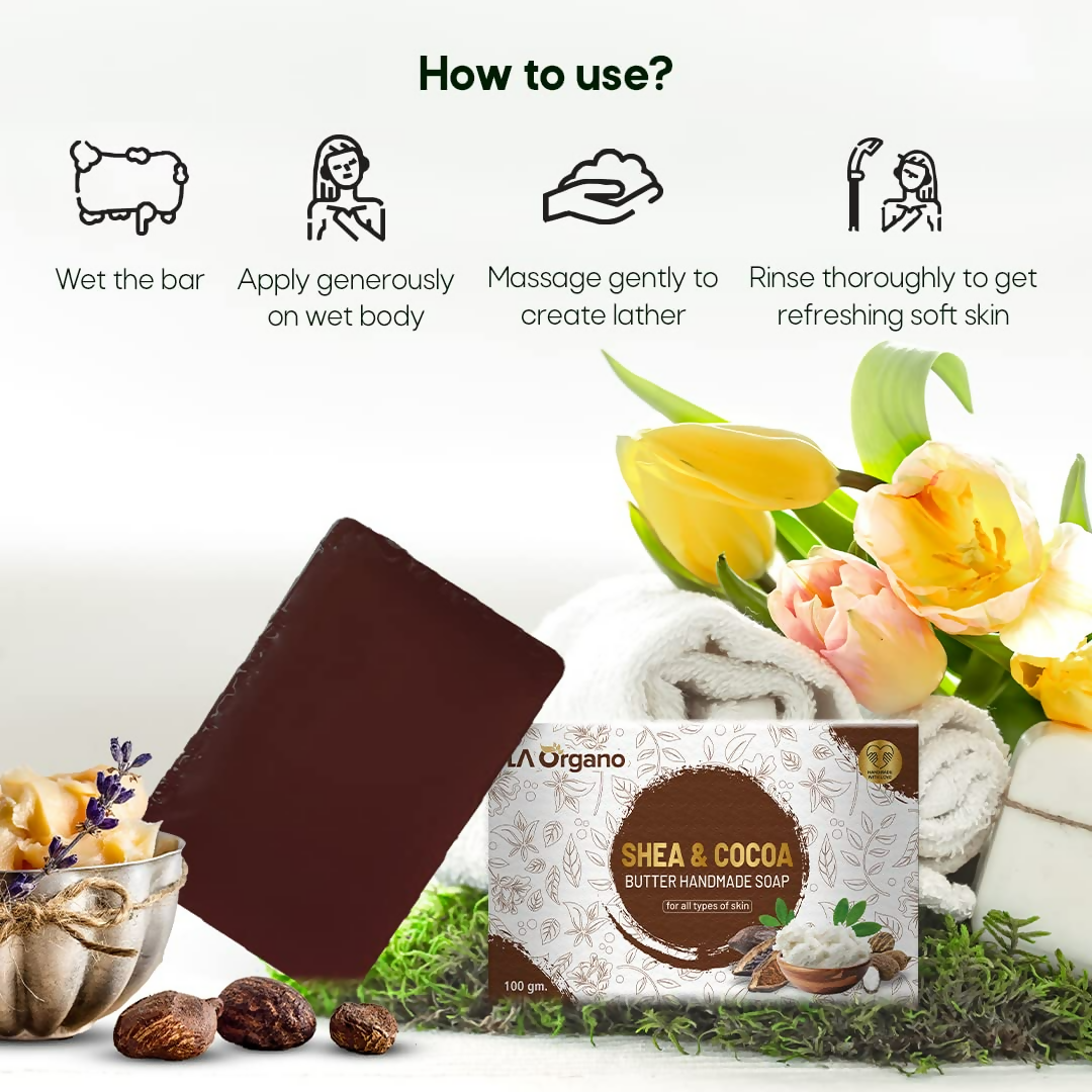 LA Organo Shea & Cocoa Butter Handmade Soap | Swadesiicart