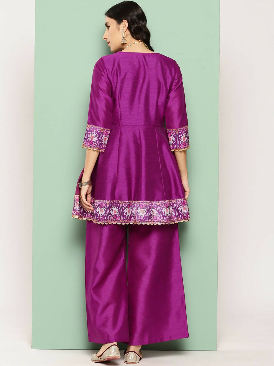Ahalyaa Women's Traditional Wear Co-ods - Purple | Swadesiicart