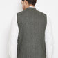 Even Apparels Green Wool Men Woven Nehru Jacket | Swadesiicart