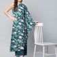 Ahalyaa Women Green Crepe Floral Printed Kurta with Palazzo Set | Swadesiicart