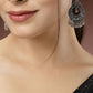 NVR Women's Set of 3 Silver-Toned German Silver Oxidised Dome Shaped Jhumka Earrings | Swadesiicart