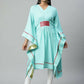 Ahalyaa Womens Blue Rayon Printed Kaftan | Swadesiicart