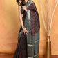 Very Much Indian Modal Silk Ajrakh Handblock Printed Natural Dyes With Designer Border Saree - Dark Maroon | Swadesiicart