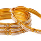 NVR Women's Set of 4 Gold-Polished Traditional Pearls Beaded Bangles - Swadesiicart