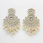 NVR Women Gold-Polished Kundan Chandbali Earrings | Swadesiicart