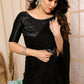 Aafreen Partywear Designer Black Satin Chiffon Fancy Saree
