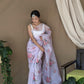 Vamsee Khadi Khatali Pink Khadi Organza Saree - Swadesiicart