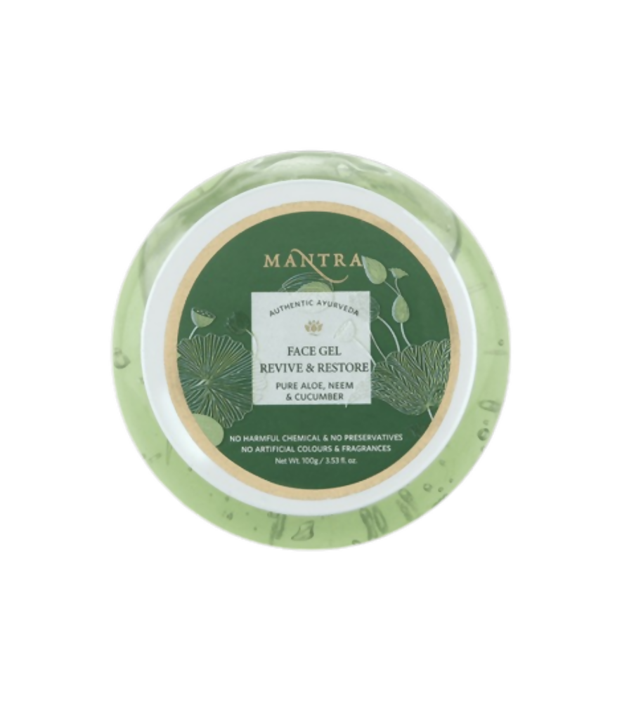 Mantra Herbal Face Gel Revive & Restore Pure Aloe Neem & Cucumber - Swadesiicart