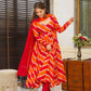 Aayaa Designer Printed Tebby Silk Suit - Multi Color