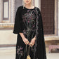 Jyoti Fashion Women's Black Velvet Resham Thread with Jari & Sequin Kurta with Trouser & Dupatta | Swadesiicart