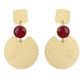 Joban Fashion Women Round Shape Matte Gold Earrings | Swadesiicart