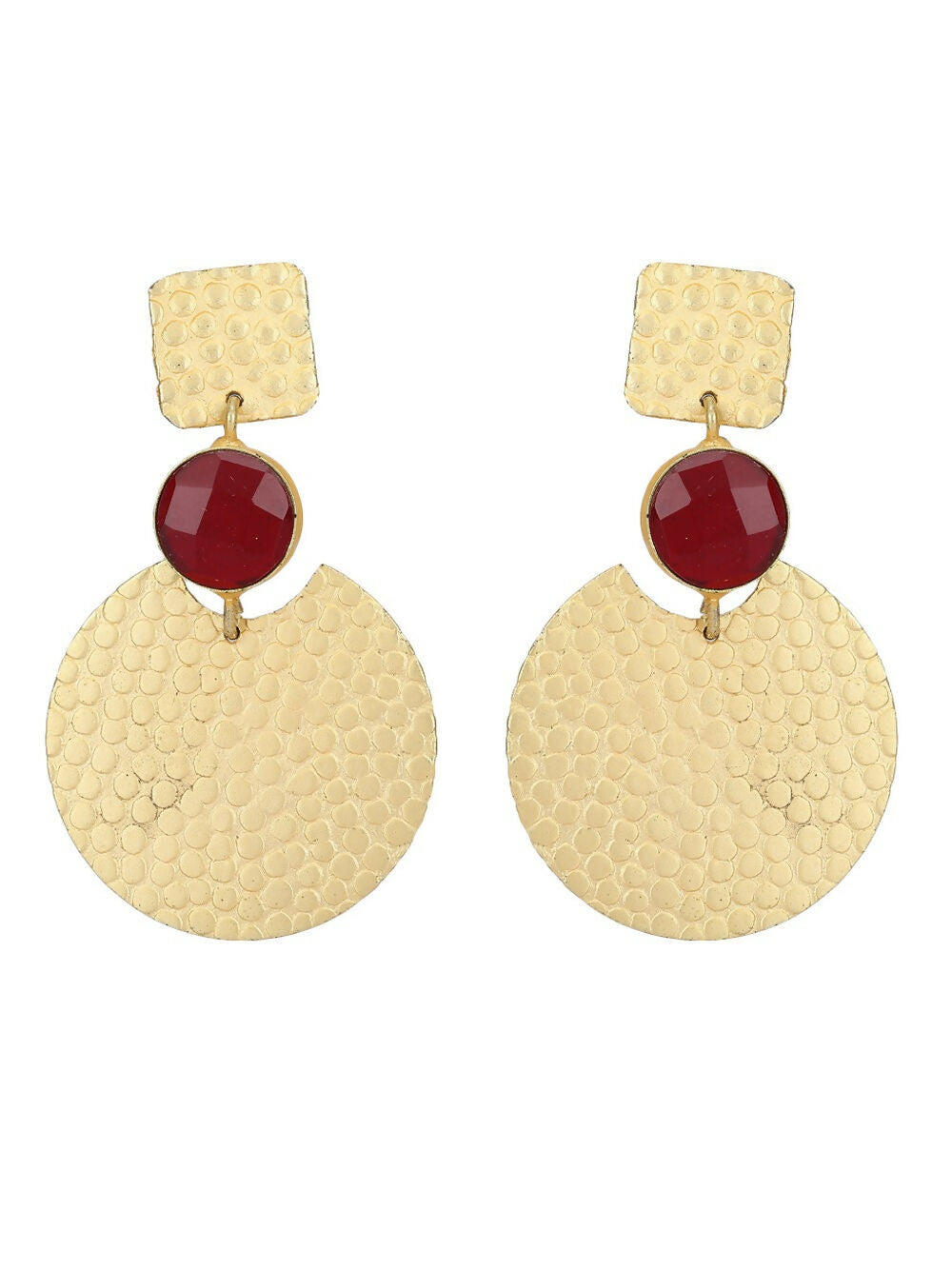 Joban Fashion Women Round Shape Matte Gold Earrings | Swadesiicart