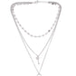 NVR Women's 3 Layered Silver-Plated Minimal Layered Necklace | Swadesiicart