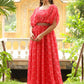 Janasya Pink Georgette Floral Gown | Swadesiicart