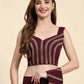 Maroon Polyester Solid Ready to Wear Saree with stitched Blouse - Nita | Swadesiicart