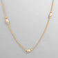 VOJ Gold-Polished Chain with White Hand Crafted Beads | Swadesiicart
