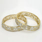 NVR Women's Set of 2 Gold-Polished American Diamond Emblished Handcrafted Bangles - Swadesiicart