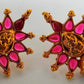 Pink Kemp Temple Earrings - Swadesiicart