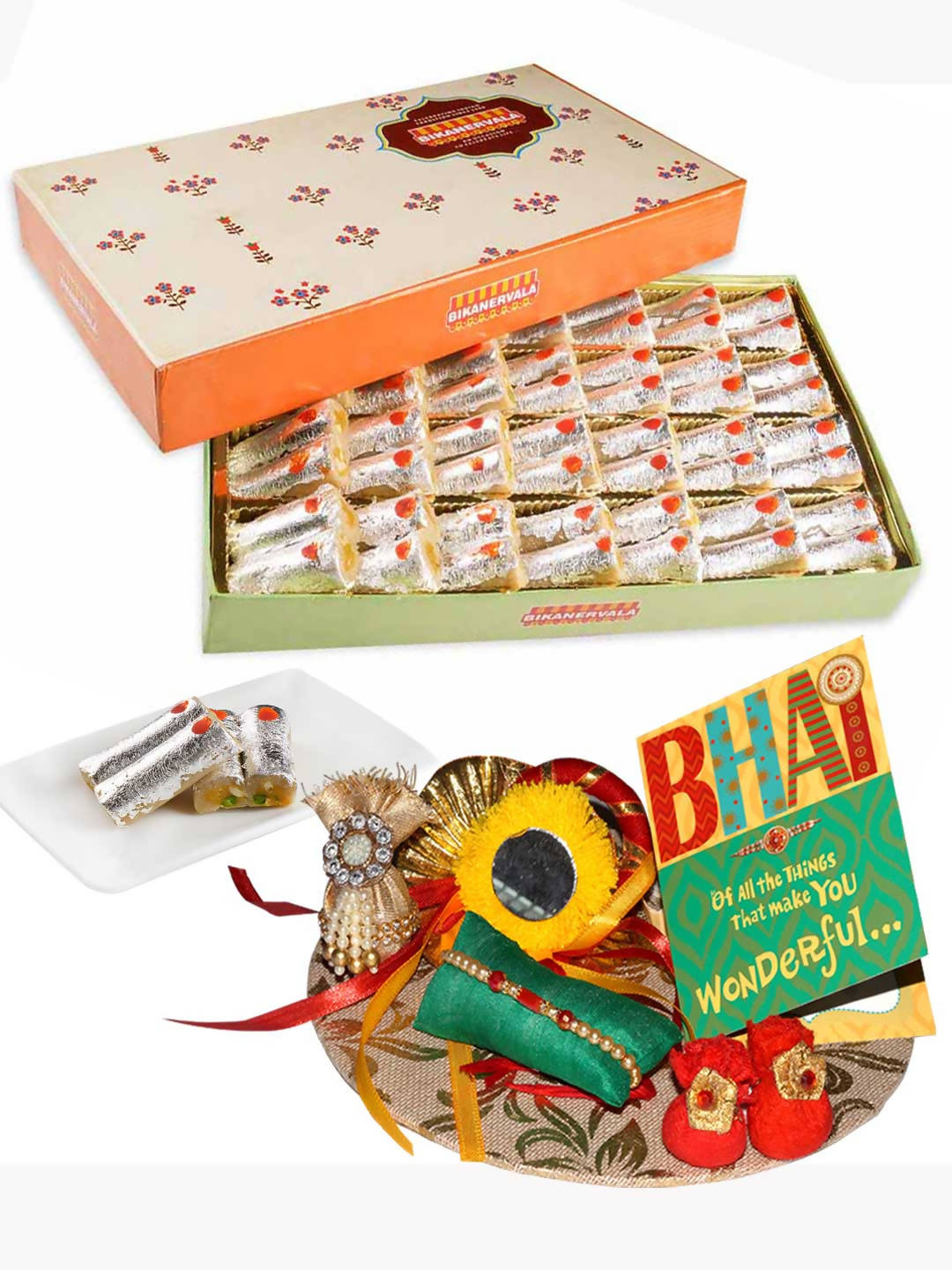 Bikanervala Kaju Roll Rakhi Gift | Swadesiicart