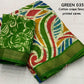 Green Cotton Crepe Batik Print Saree with Unstitched Blouse - Hiral Fashion | Swadesiicart