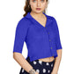 Aastha Fashion Women's Women's Blue Art Silk Button Readymade Blouse