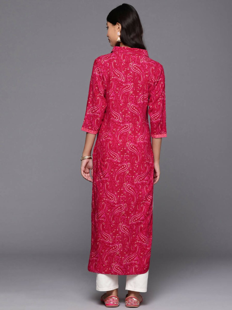 Ahalyaa Women's Traditional wear Kurta - Red | Swadesiicart