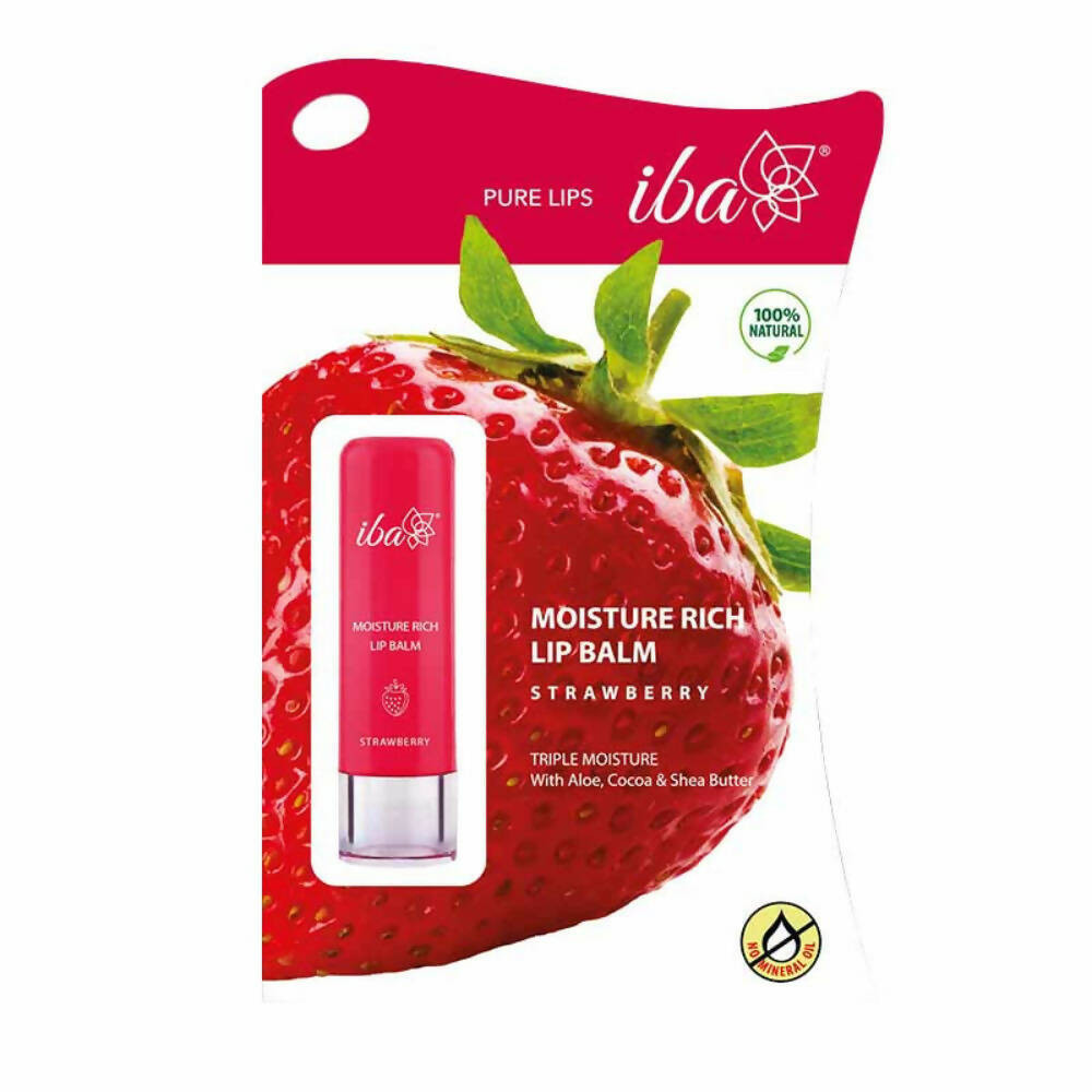 Iba Moisture Rich Lip Balm - Strawberry - Swadesiicart