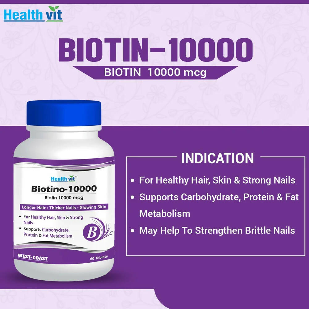 Healthvit Biotino-10000 Tablets - Swadesiicart