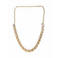 Leaf Shaped Neckpiece in Kundan and American Diamonds (Gold) - Ruby Raang | Swadesiicart