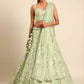 House of Panchhi Lime Green Net Sequins and Zarkan embroidery Lehenga choli & Dupatta | Swadesiicart