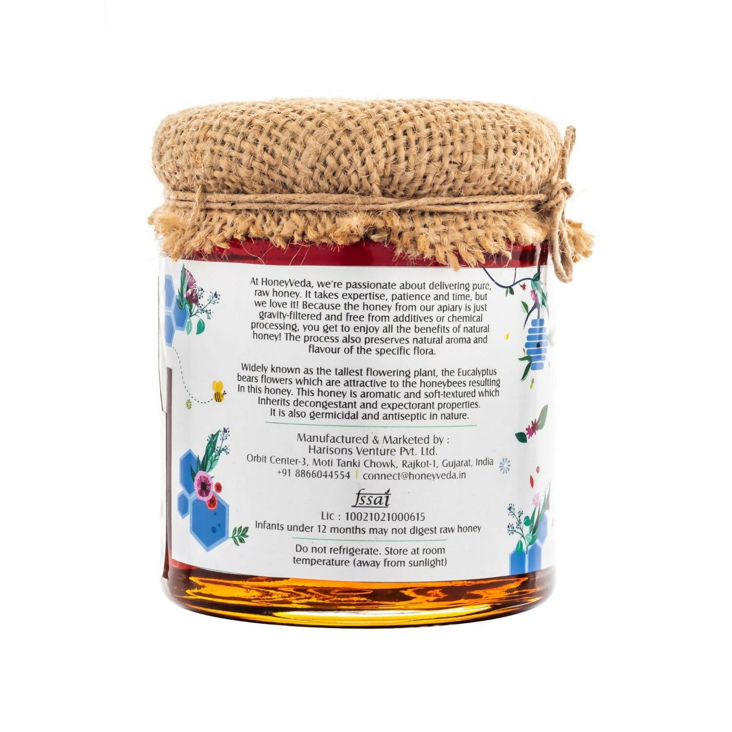 HoneyVeda Premium Raw Eucalyptus Honey - Swadesiicart