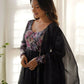 Joban Fashion Black Kurta Set Organza Sequin Embroidery Work - Swadesiicart