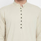 Even Apparels Pure Cotton Men's Kurta in Green Color With Band Collar | Swadesiicart
