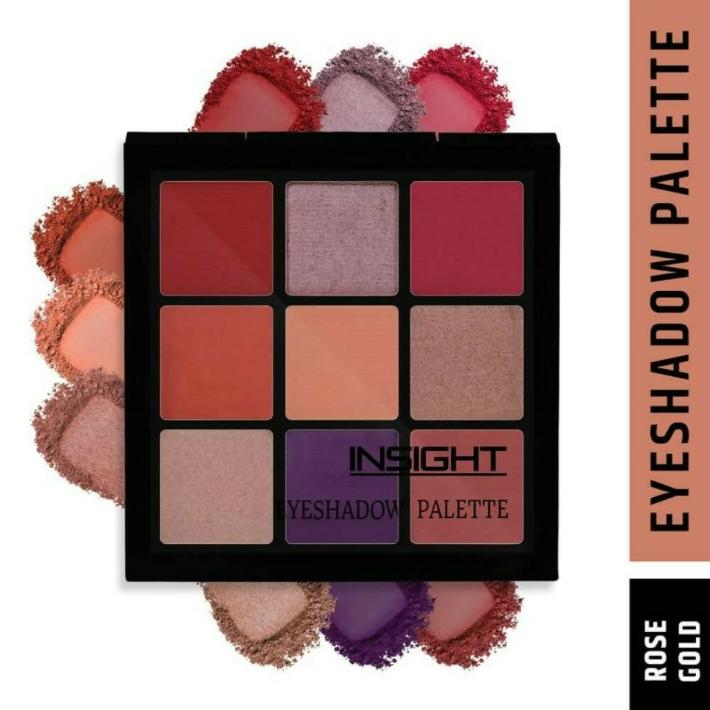 Insight Cosmetics 9 Color Eyeshadow Pallate - Rose Gold - Swadesiicart