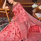 Shree Shyam Fashion Sajni Peach Linen Cotton Saree