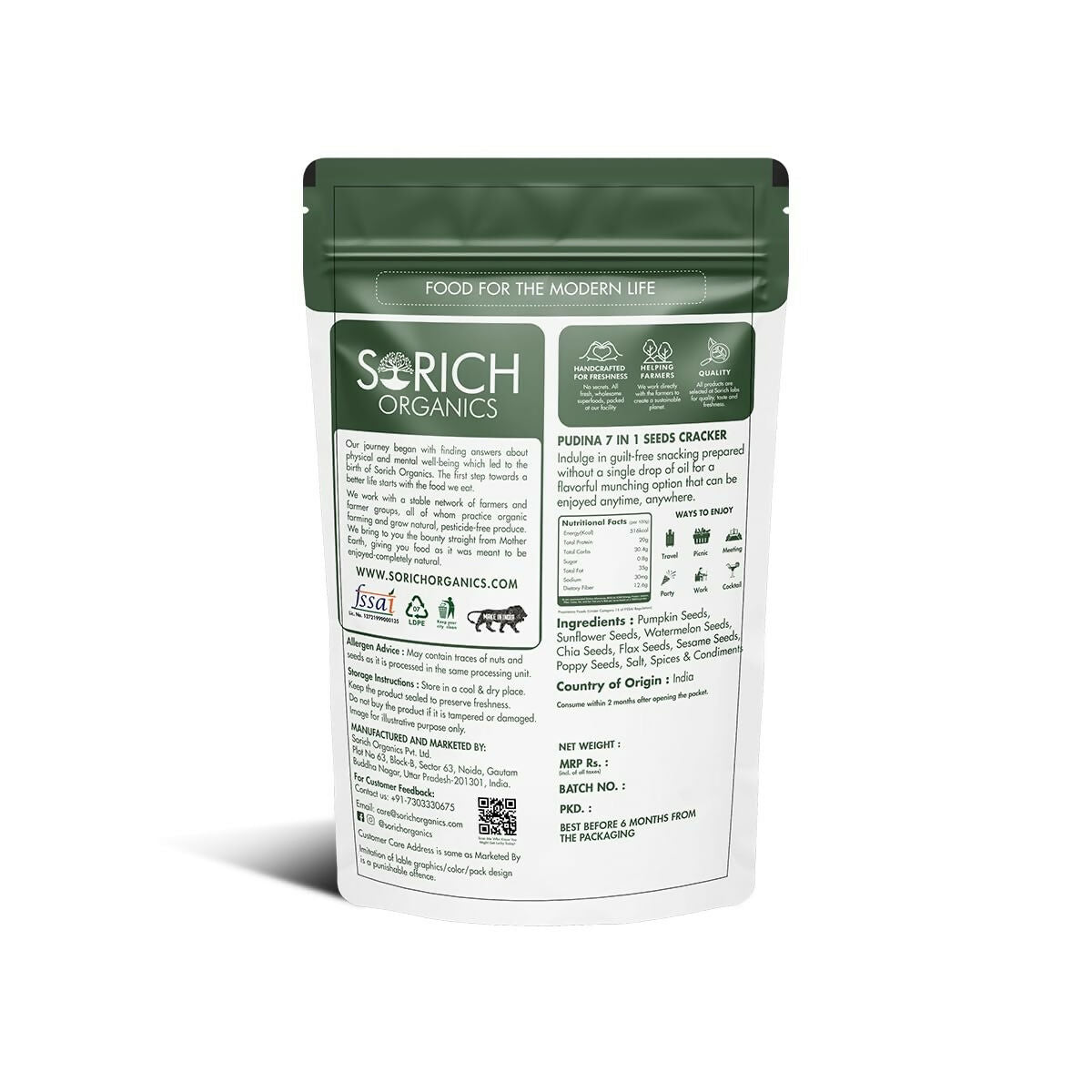 Sorich Organics Pudina 7-in-1 Seeds Cracker - Swadesiicart