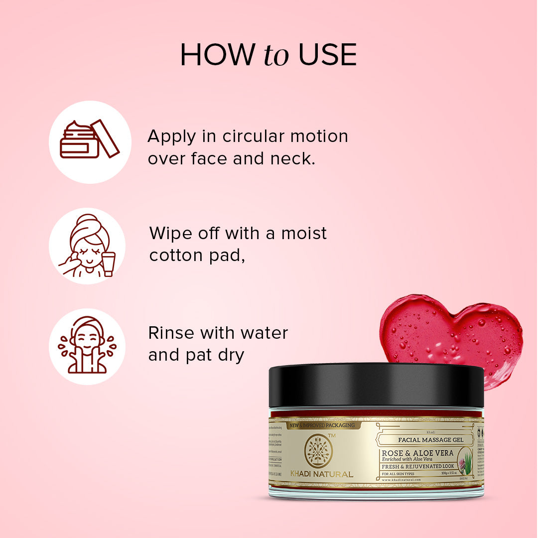 Khadi Natural Rose Aloe Vera Face Massage Gel Combo Pack Of 2 – 100gm Each