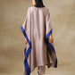 trueBrowns Grey Textured Silk High Low Kaftan Pant Set | Swadesiicart